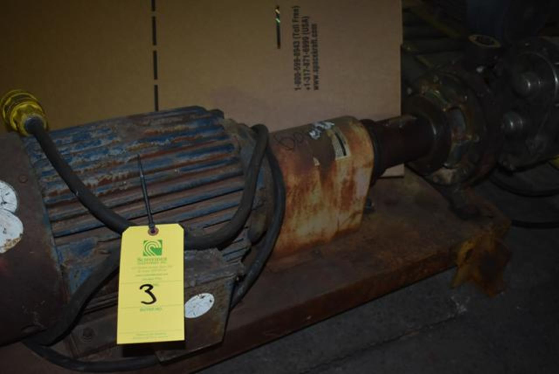 Worthington Model #D814 Pump, 2 1/2 x 1 1/2 x 8, w/Approx. 10 HP Motor