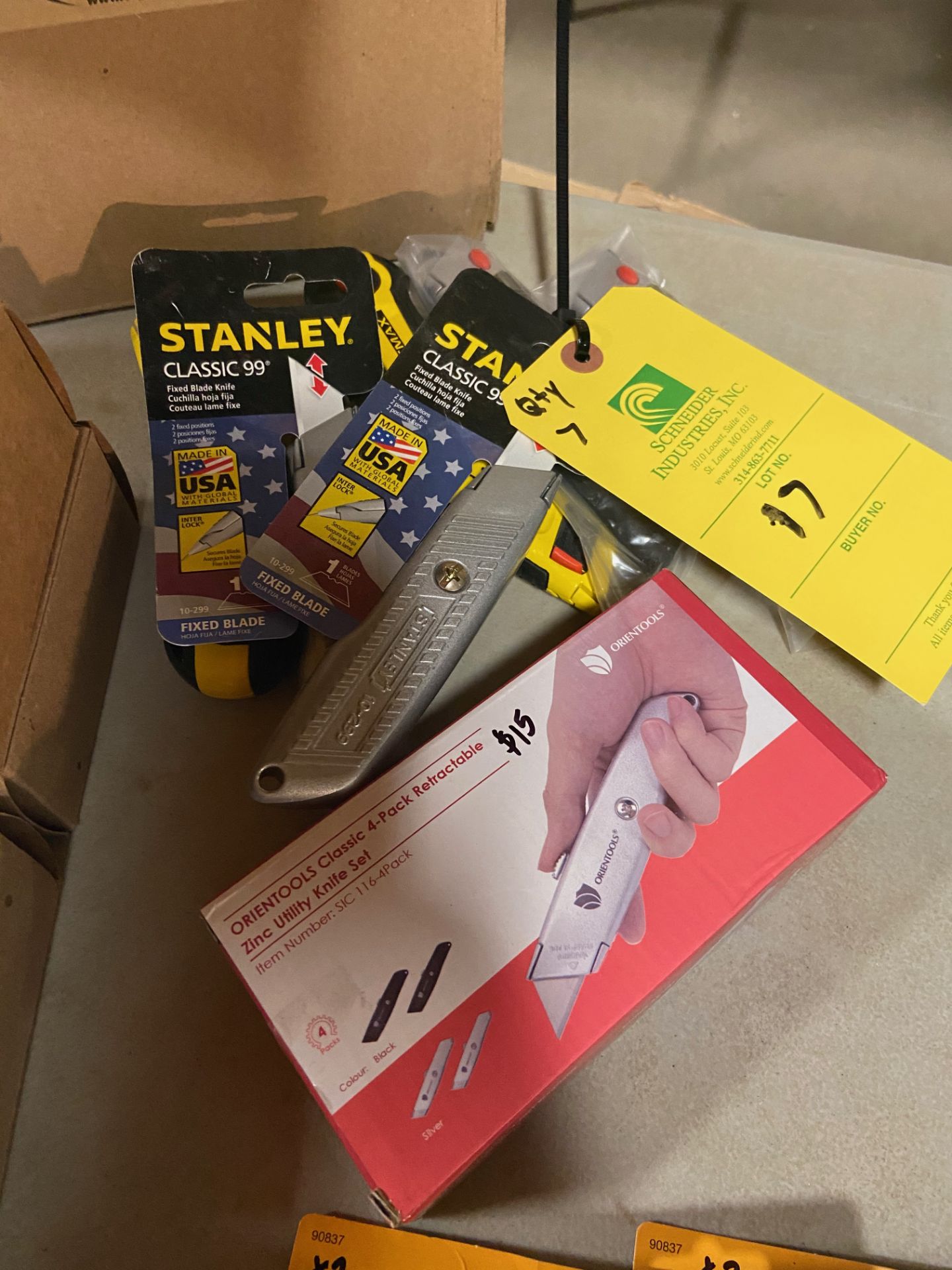 Box Cutters, Qty 7, Rigging Fee: $10