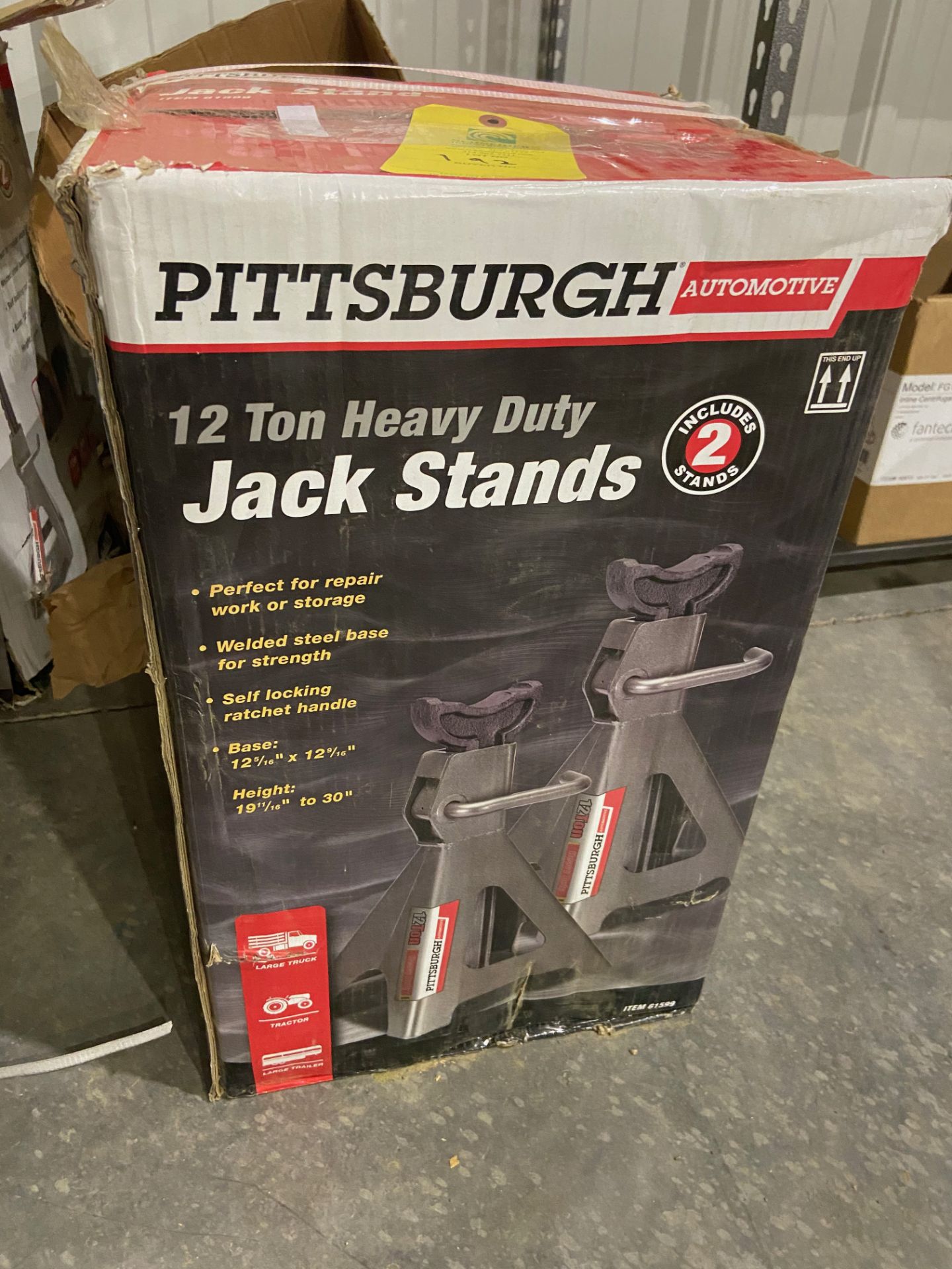 Pittsburgh Automotive 12 Ton Heavy Duty Jack Stand, Rigging Fee: $20