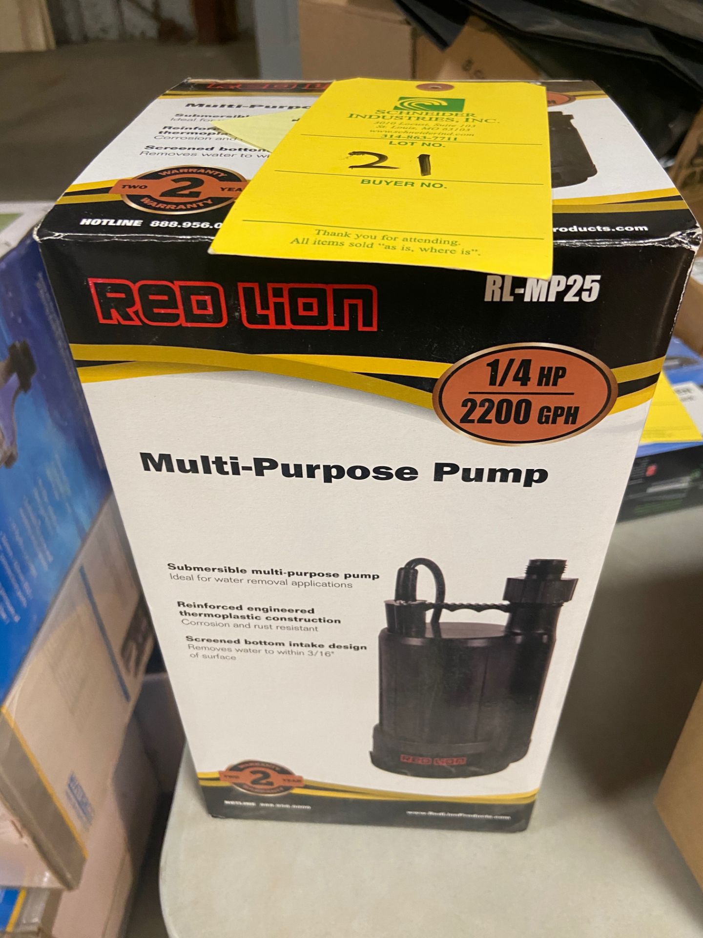 Red Lion Multi-Purpose Pump, 1/4 HP, 2200 GPH, Model# RL-MP25, Rigging Fee: $10