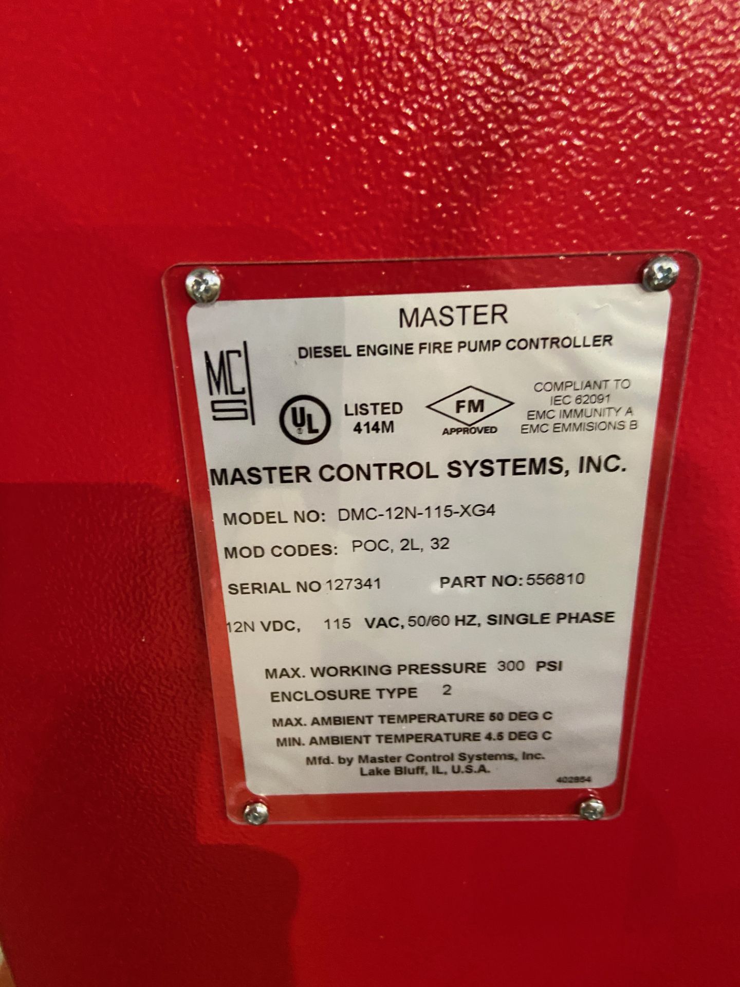 Master Diesel Engine Fire Pump Controller and Pump Motor Controller, Model# DMC-12N-115-XG4, Serial# - Image 5 of 13