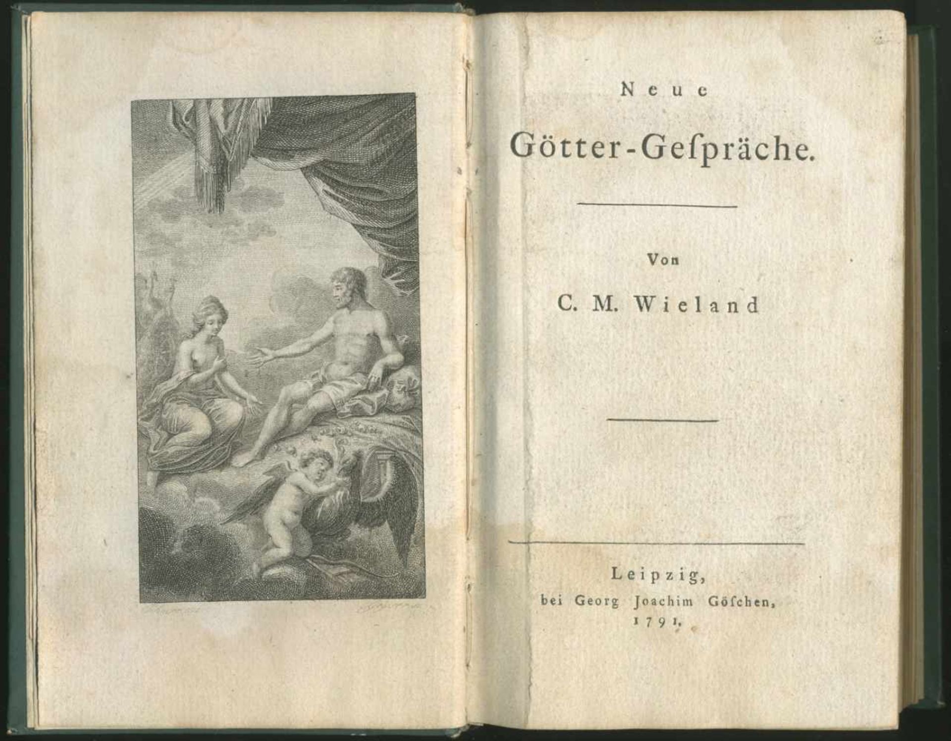 Wieland, Christoph Martin: Neue Götter-Gespräche. Leipzig, Georg Joachim Göschen 1791. Mit