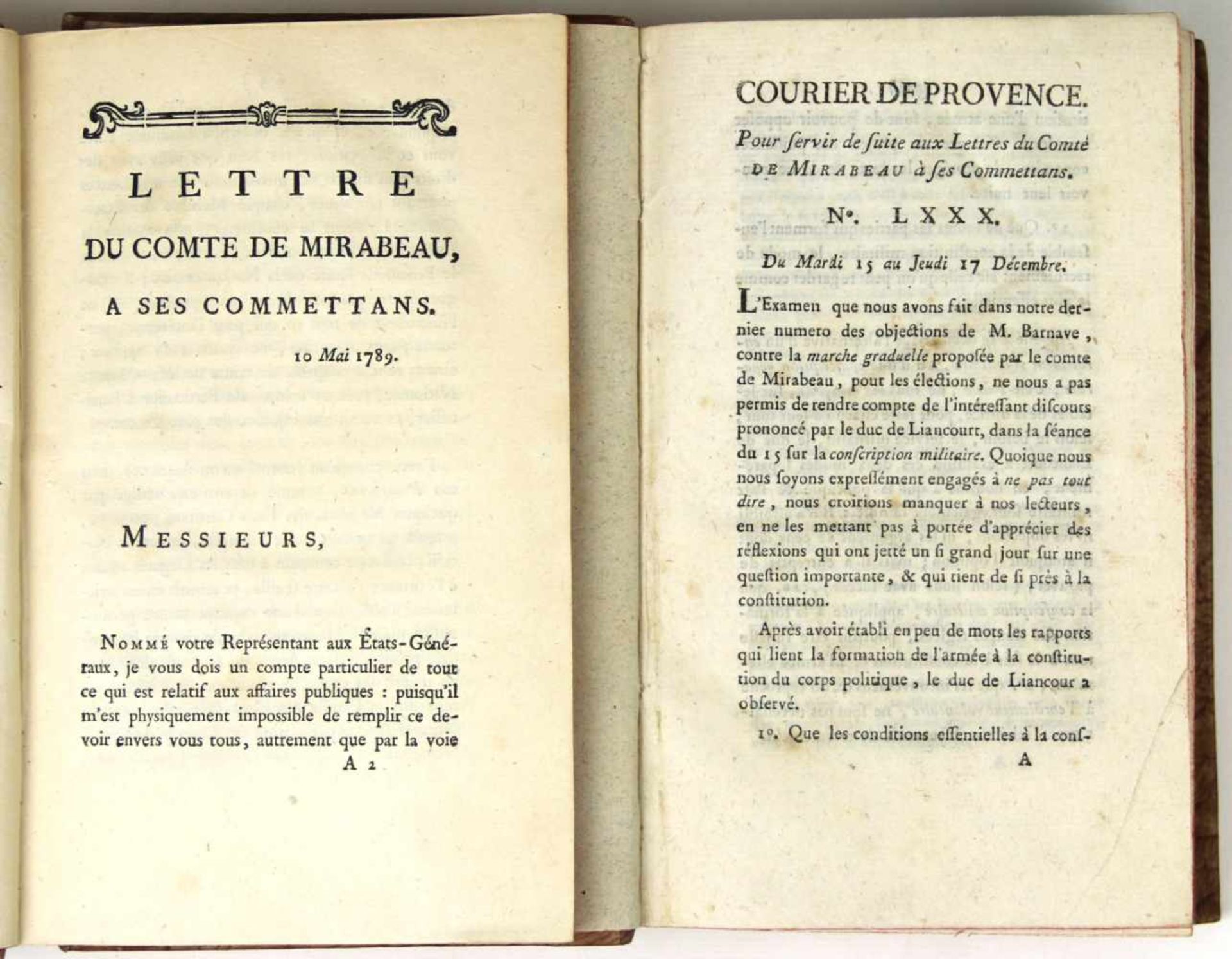 Französische Revolution. - Mirabeau, Honoré-Gabriel Riquetti de: Lettre a ses commettans (ab Nummer - Bild 2 aus 2