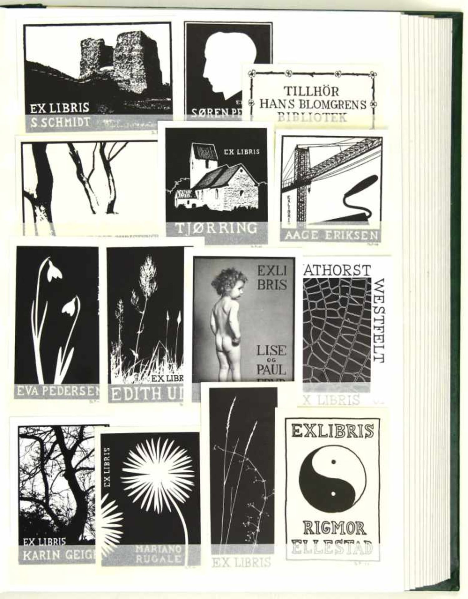 Exlibris. - Album mit 320 gesteckten Exlibris, teils signiert, ca. 1900-1970. (018). Sammlung aus - Bild 2 aus 2