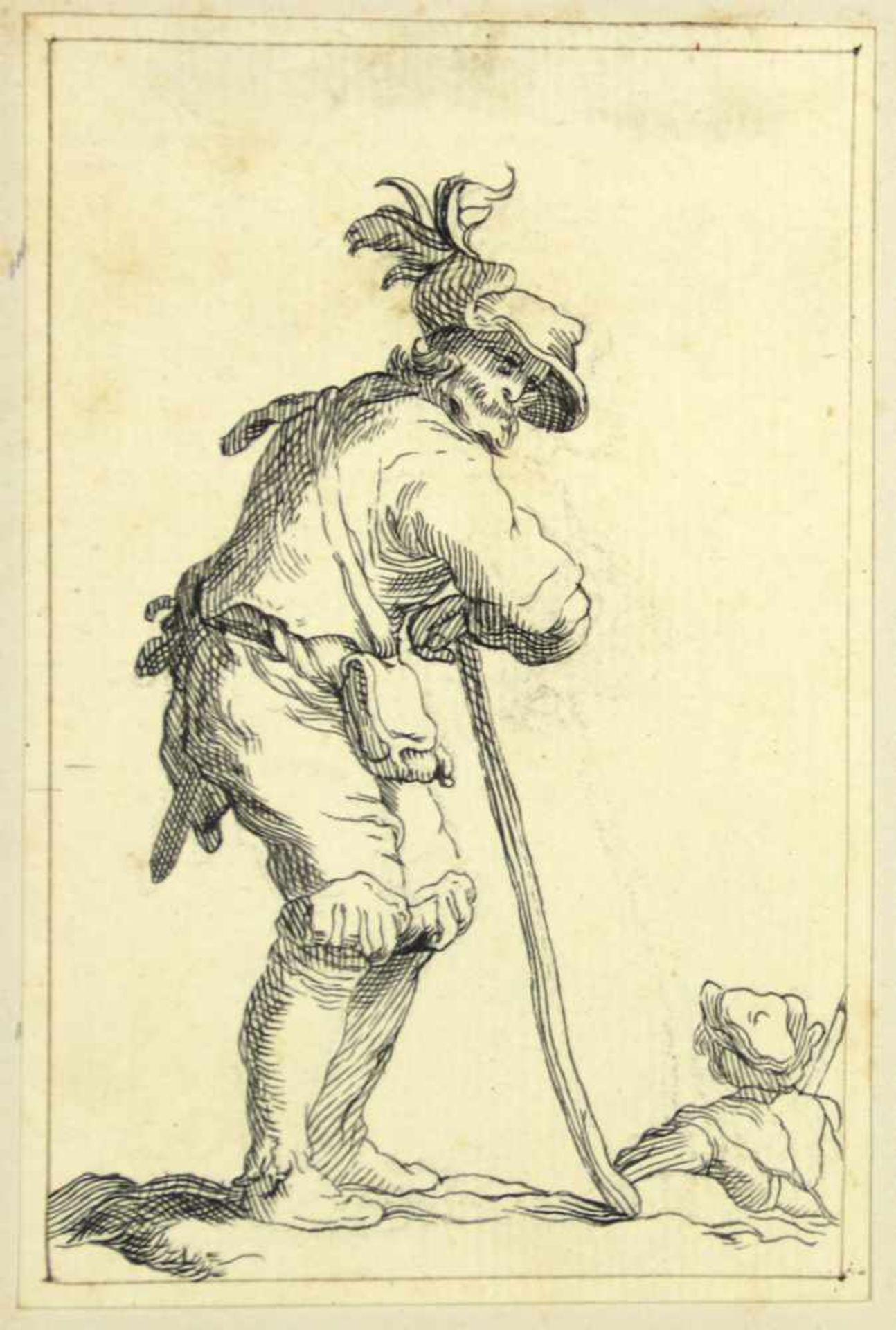 Visser-Bender, Joannes Pieter. (1785-1813): Folge mit 8 bäuerlichen Figuren. Federzeichnungen. Auf - Bild 2 aus 2