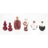 6 Glas Snuff Bottles