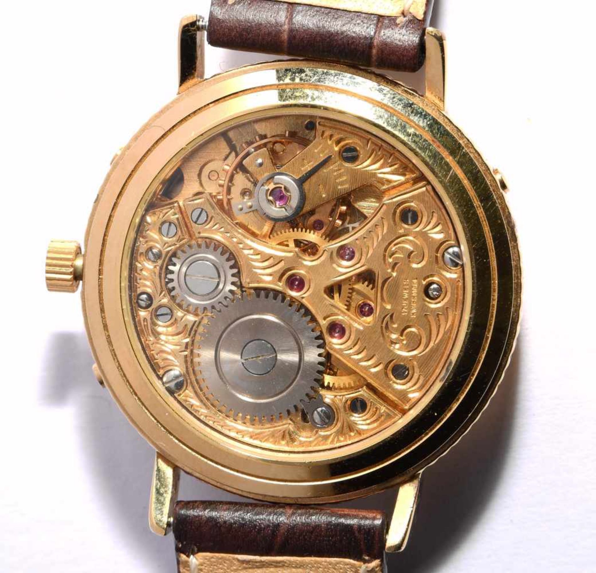 Benedict Super De LuxeRunde, mechanische Armbanduhr 60er Jahre mit Vollkalender und Handaufzug in - Bild 6 aus 7