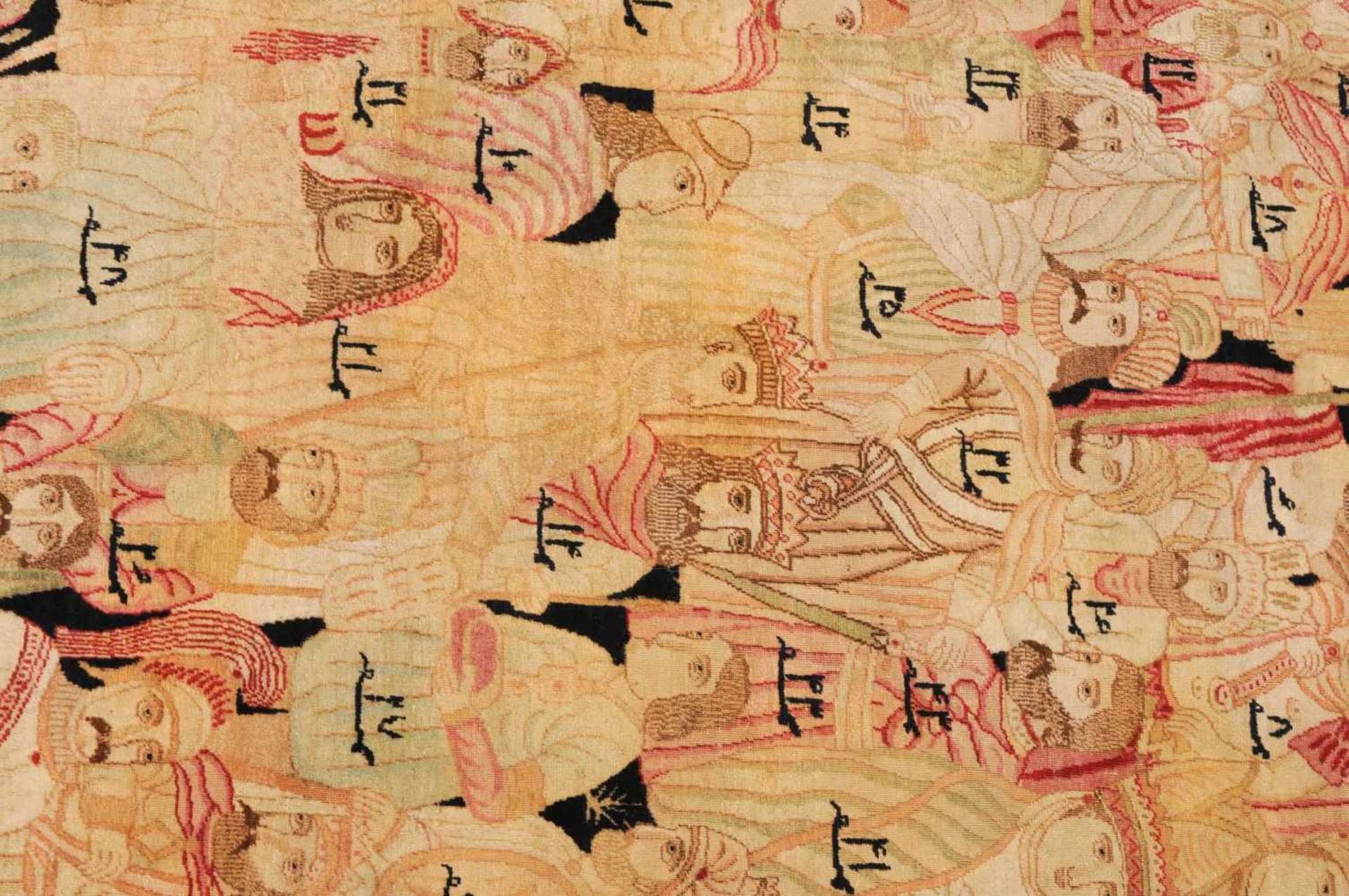 Kirman-FiguralSO-Persien, um 1900. Sog. „Mashahir-Teppich“. Das Innenfeld besteht aus einer - Bild 19 aus 19