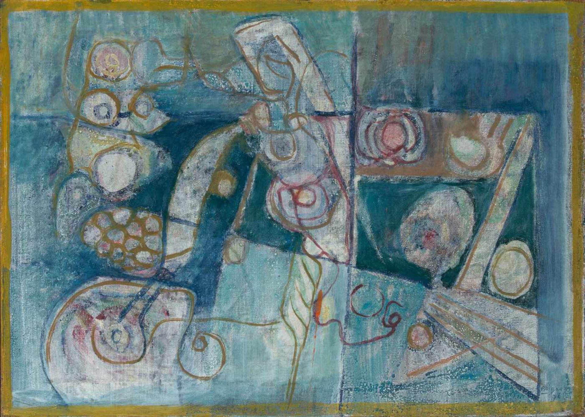 Brignoni, Serge(Chiasso 1903–2002 Bern)"Metamorphose", 1978. Acryl und Öl auf Leinwand. Unten rechts