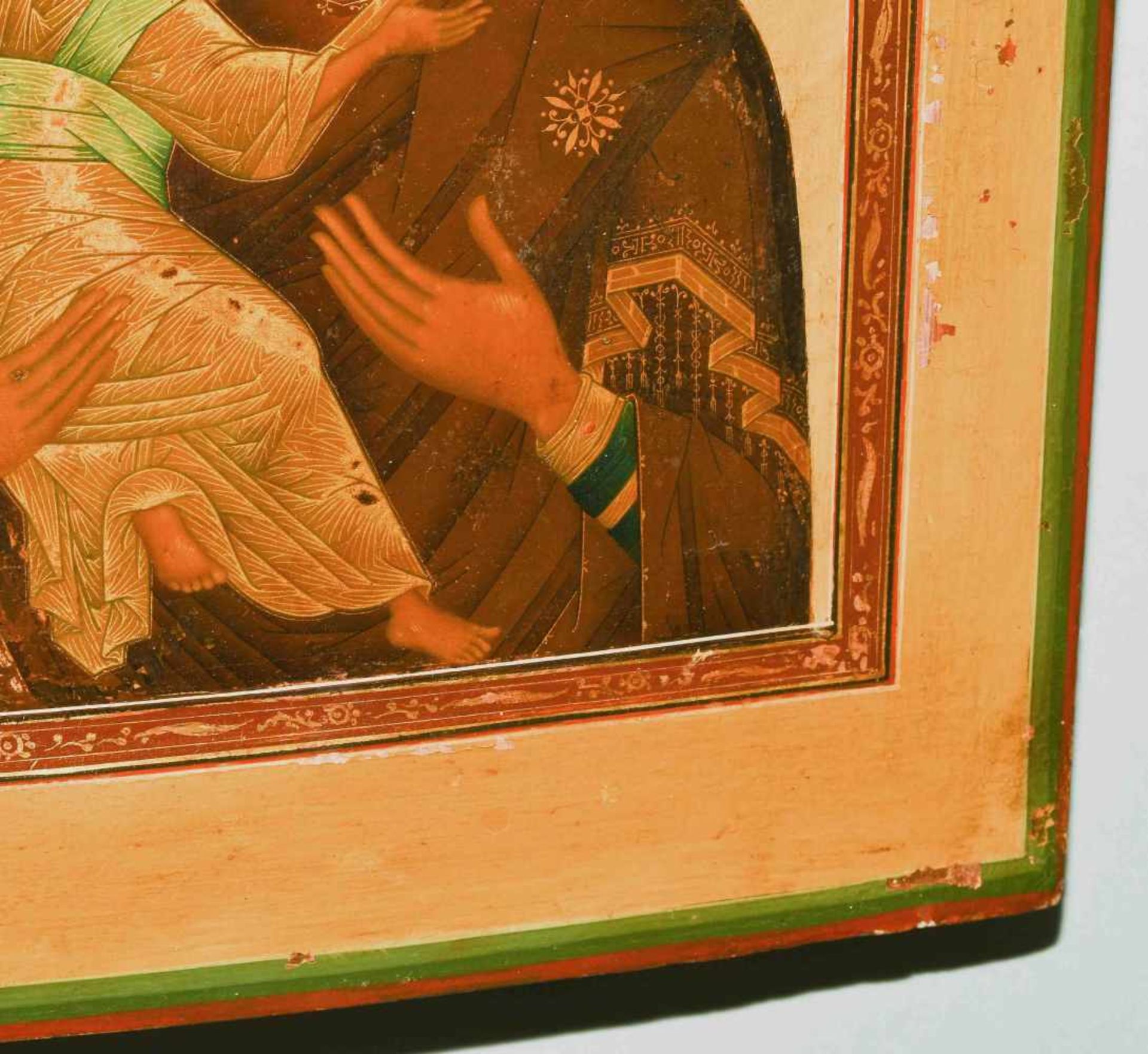 Gottesmutter von WladimirRussisch, 19.Jh. Tempera über Kreidegrund auf Holz. Im leicht vertieften - Bild 7 aus 9