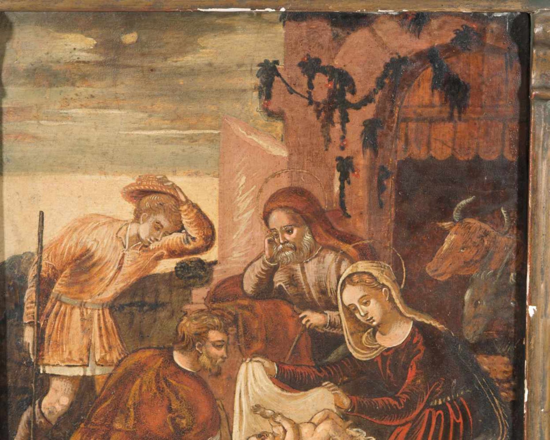 Anbetung der HirtenGreco-venezianisch, 18.Jh. Tempera über Kreidegrund auf Holz. Am rechten Bildrand - Bild 4 aus 6