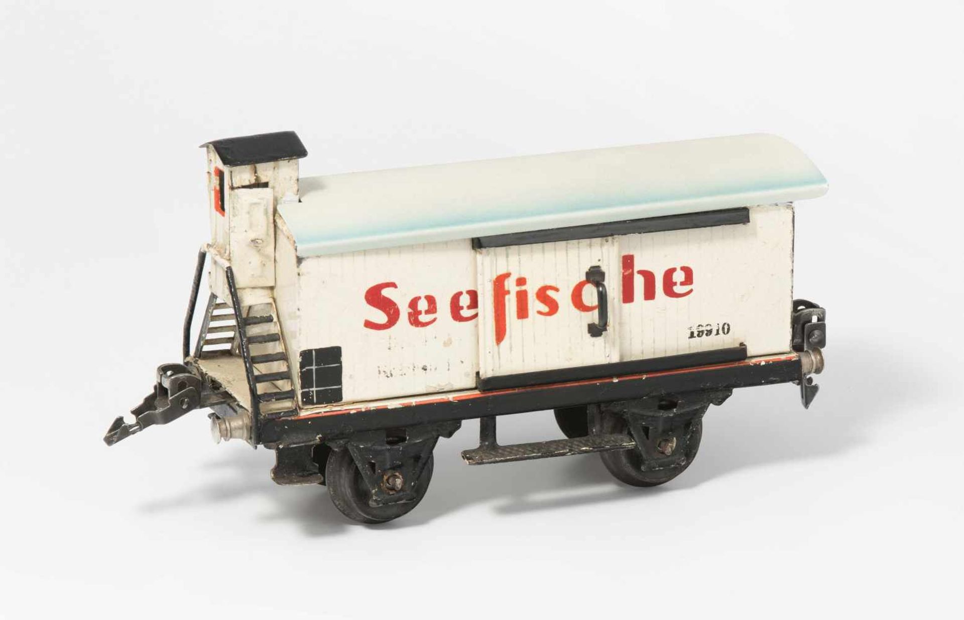 Märklin-Seefischewagen "19910"Deutschland, 1928–1933. Blech, farbig lithographiert. Spur 0. 2-