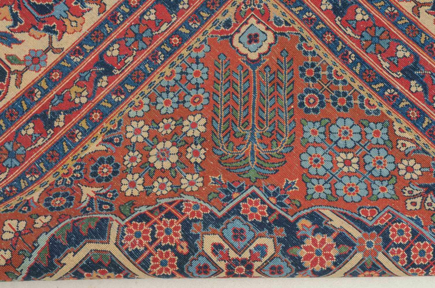 GhazvinZ-Persien, um 1910. Oben in der Mitte signiert mit "Etemad Knüpferei Ghazvin". Im nachtblauen - Image 15 of 18