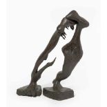 Grisel, Claudine(Fleurier 1943)Paar. Bronze. Auf der Bronze signiert. H 34,5 cm. -Patina.