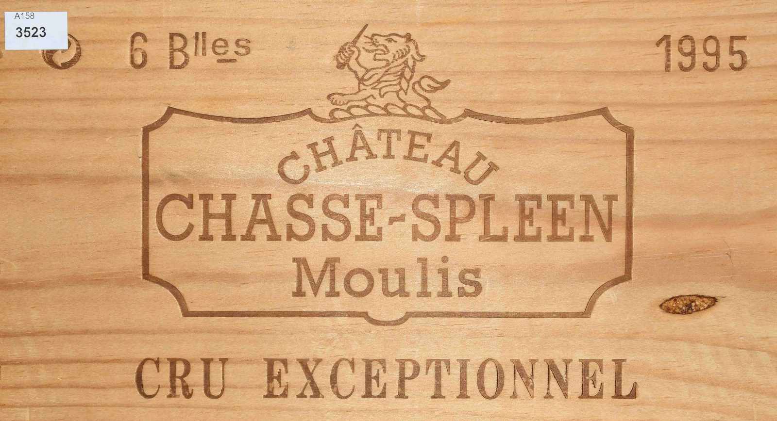 Chateau Chasse Spleen1995. Cru Exceptionnel. Moulis. Orig. Holzkiste. 6 Flaschen.