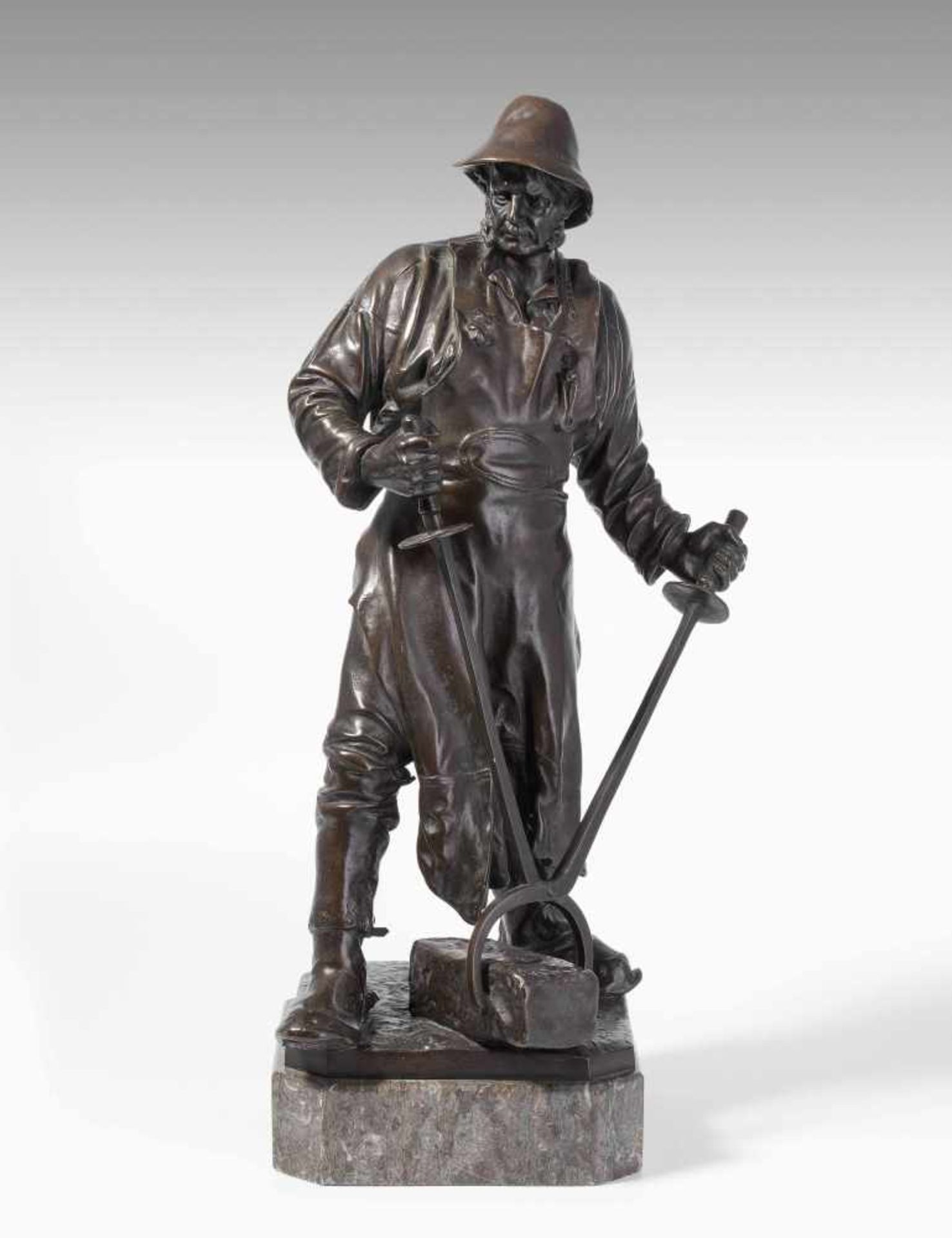 Friedrich Johann Reusch(Siegen 1843–1906 Girgenti)Siegerländer Hüttenarbeiter. Bronze, braun