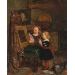 Smith, George (1829 London 1901)Zwei Mädchen beim Betrachten eines Werkes von Gabriel Metsu, auf dem