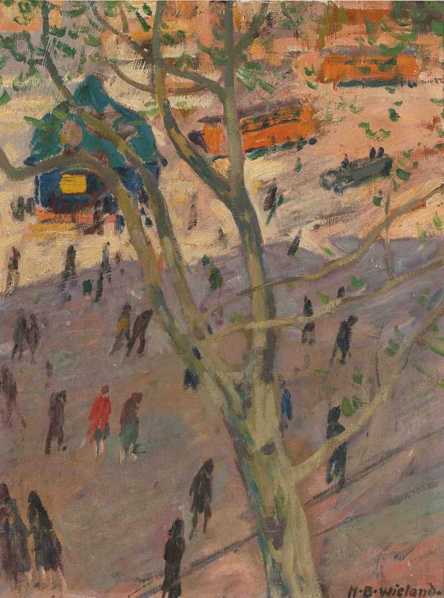 Wieland, Hans Beat(Gallusberg bei Mörschwil 1867–1945 Kriens)"Rambla Catalunia in Barcelona",