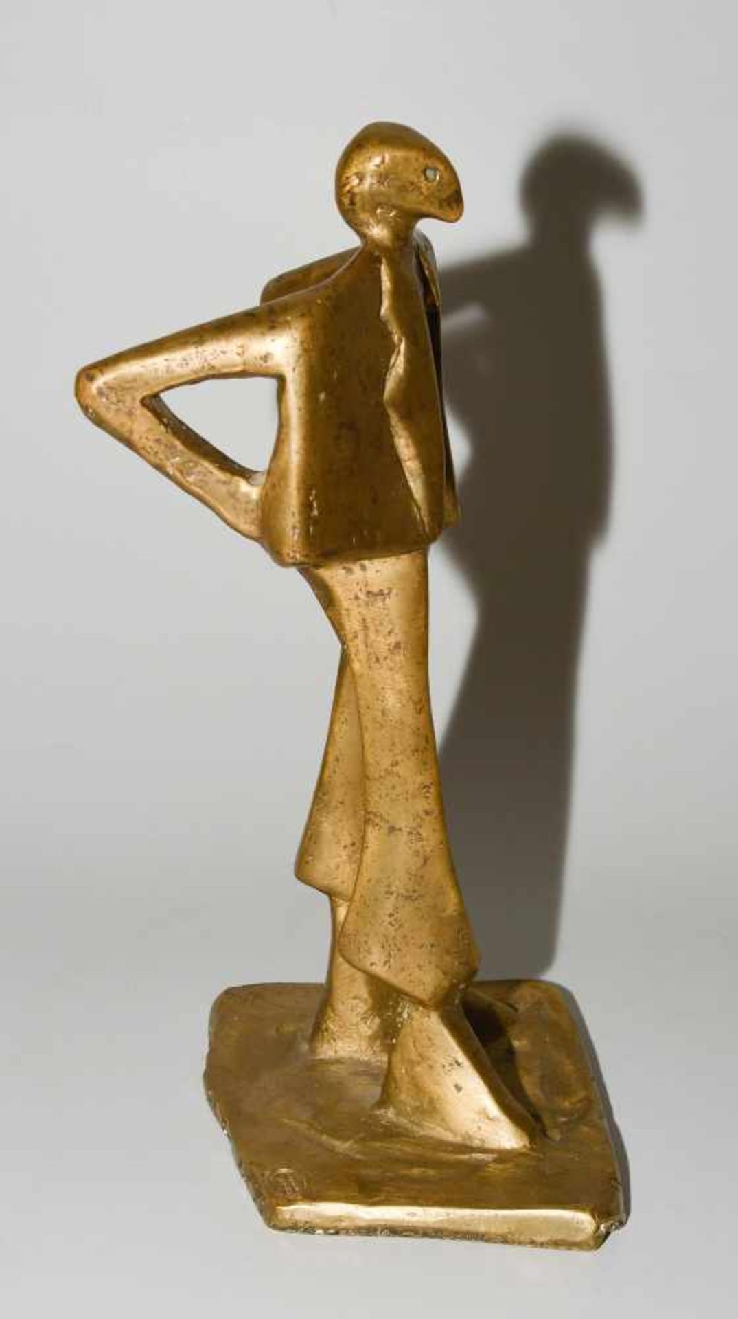 Metzler, Kurt Laurenz(St.Gallen 1941)Businessman. 1979. Bronze, gold patiniert. Auf dem Fuss - Bild 5 aus 9