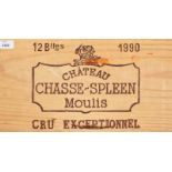 Chateu Chasse Spleen1990. Cru Exceptionnel. Moulis. Orig. Holzkiste. 12 Flaschen.