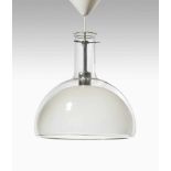 FällandenDeckenlampe. Hersteller: Fällander Glas, Schweiz, um 1960. Farbloses Überfangglas,