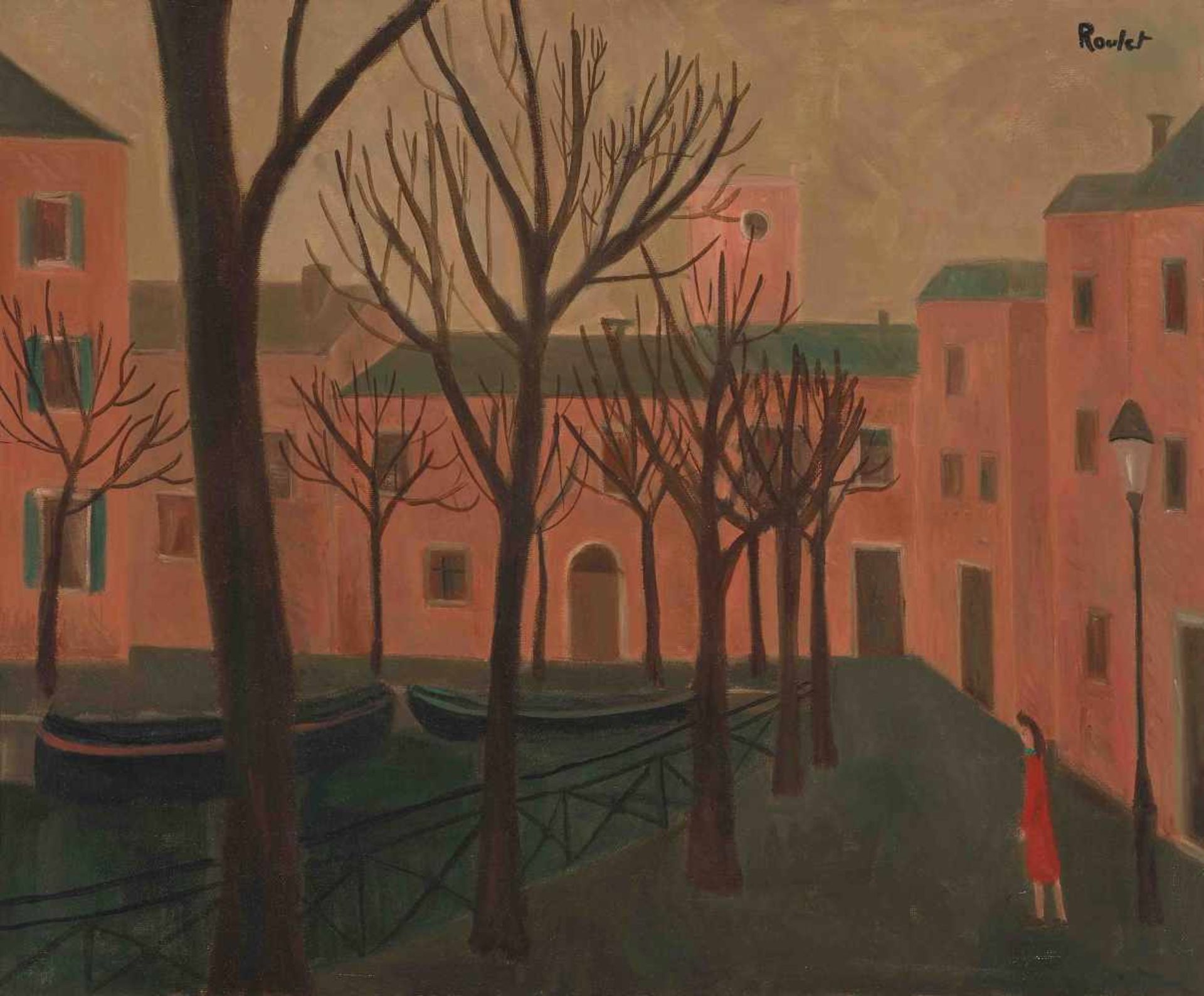 Roulet, Henry(Genf 1915–1995 Corin)"Le canale", 1967. Öl auf Leinwand. Oben rechts signiert, verso