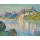 L'Eplattenier, Charles(Neuenburg 1874–1946 Côtes du Doubs)"Le Grütli", 1941. Öl auf Leinwand.