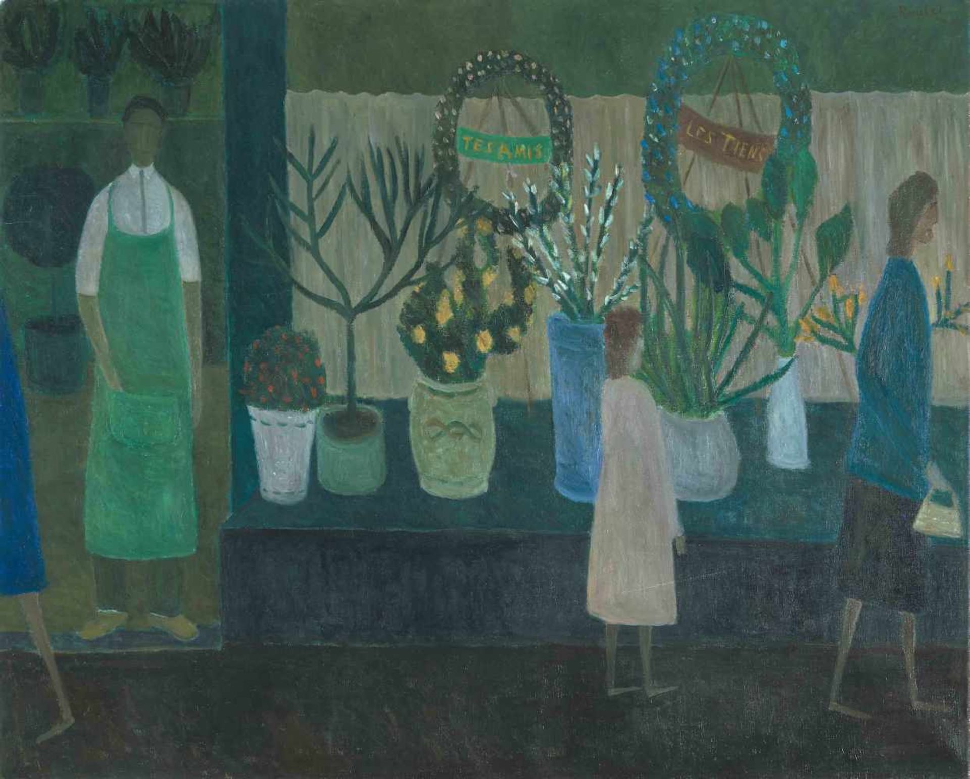 Roulet, Henry(Genf 1915–1995 Corin)"Le fleuriste", 1962. Öl auf Leinwand. Oben rechts signiert,