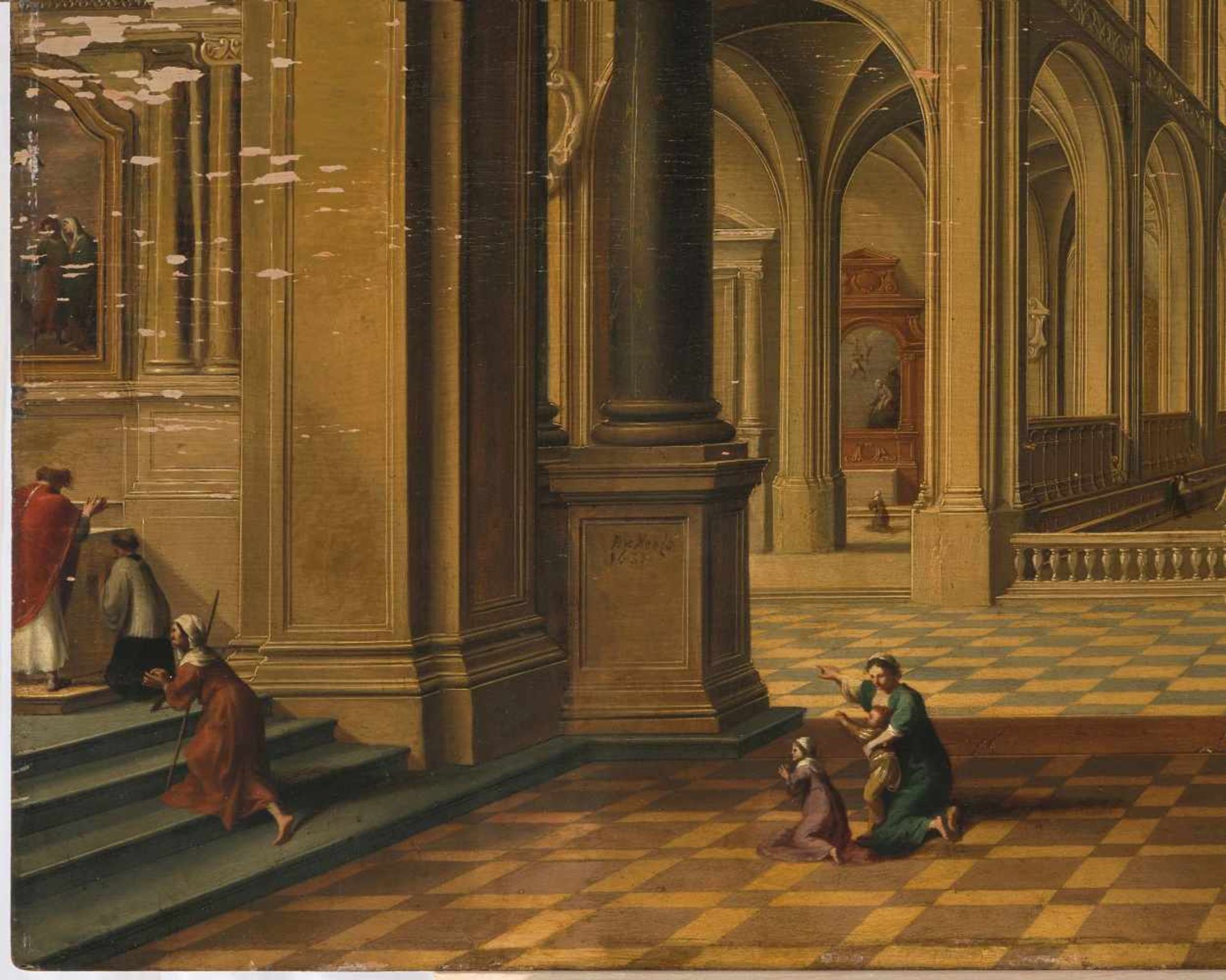 Bassen, Bartholomeus van(Antwerpen 1590–1652 Den Haag)Kircheninterieur mit Figuren. Wohl aus den - Image 6 of 10