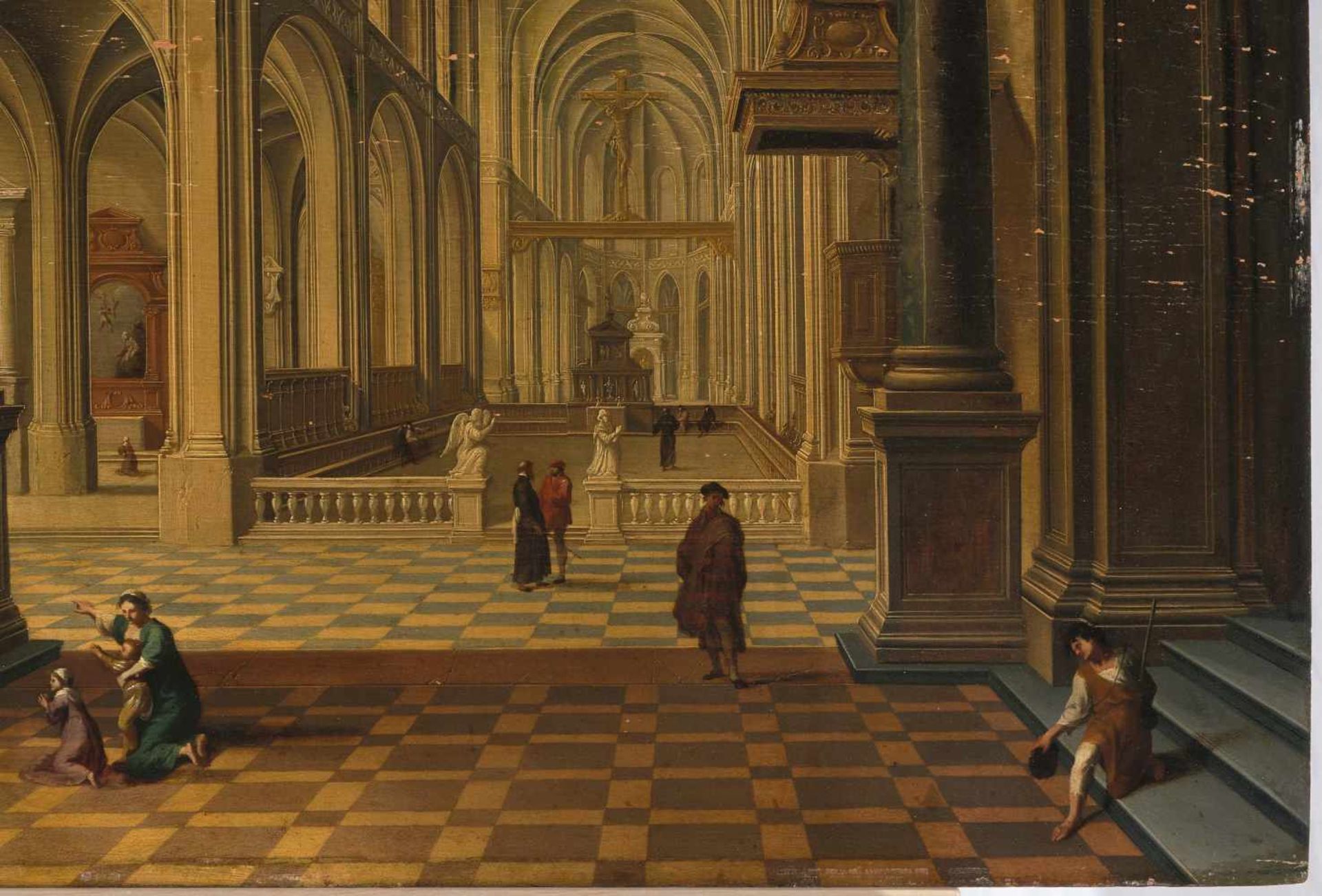 Bassen, Bartholomeus van(Antwerpen 1590–1652 Den Haag)Kircheninterieur mit Figuren. Wohl aus den - Image 7 of 10