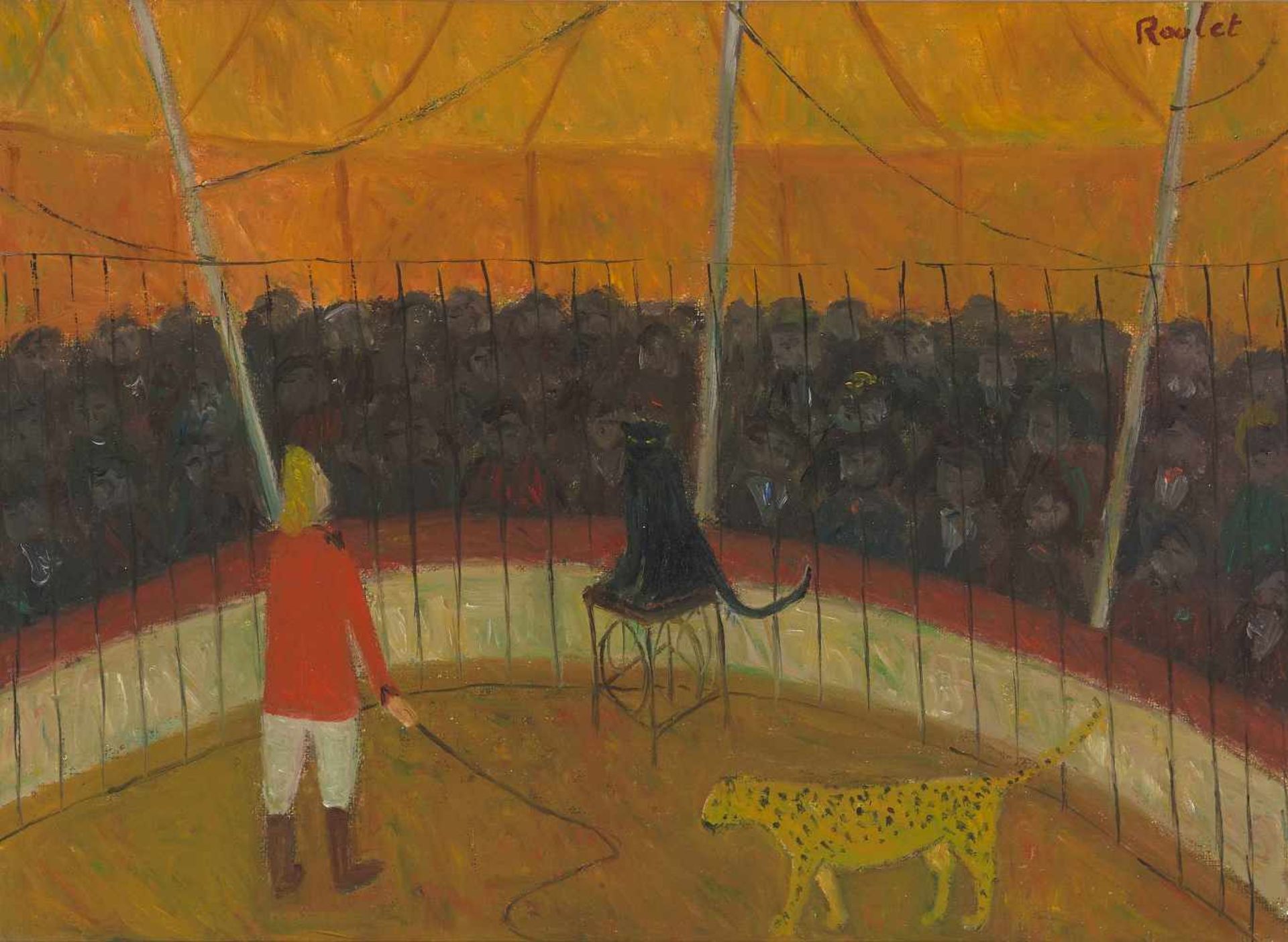 Roulet, Henry(Genf 1915–1995 Corin)"Les panthères", 1965. Öl auf Leinwand. Oben rechts signiert,