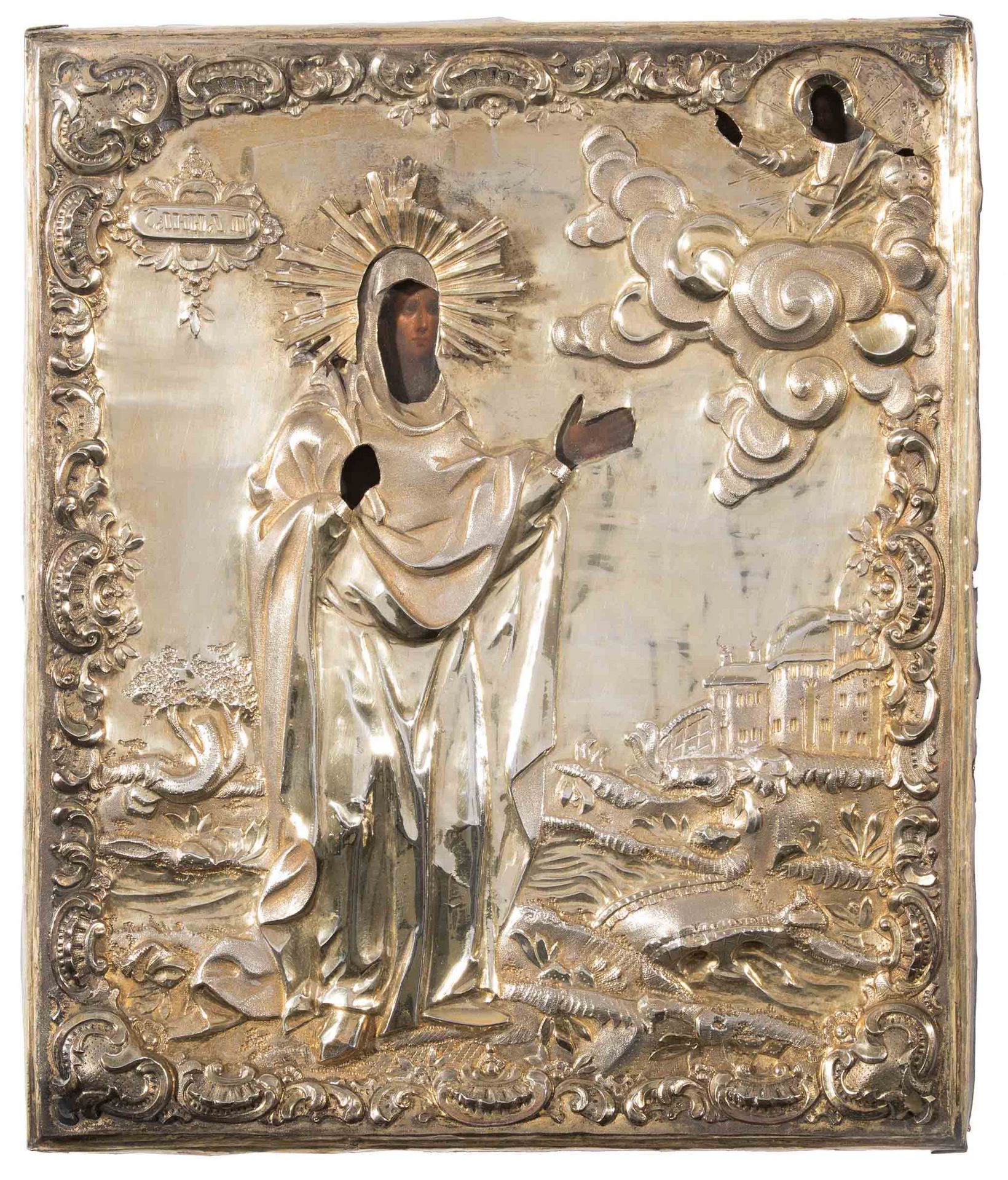 Hl. Anna mit vergoldetem Silberoklad in Kiyot - Bild 2 aus 3
