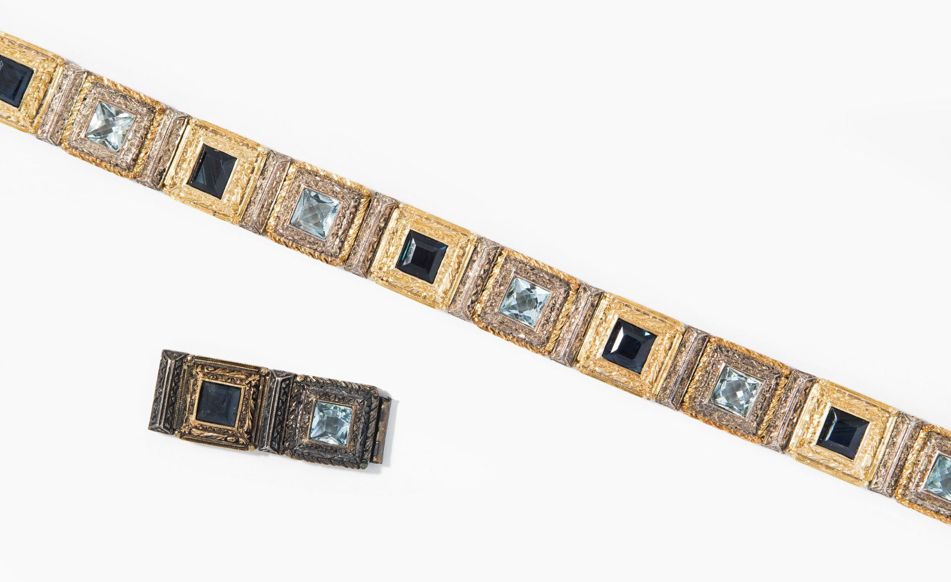 Aquamarin-Saphir-Bracelet