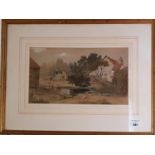 A late 19th to early 20th Century Watercolour of a country scene signed indistinctly ?? Winton. LR