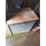 A small Metal Bin.