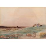 W F Cooper. A pair of Watercolours of West of Ireland Landscapes with thatched cottages. Both