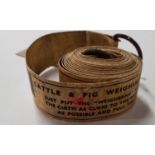 A rare Bovine and Pig Weighing Tape.