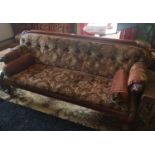 A really good 19th Century Mahogany show frame Couch with highly carved cabriole front supports