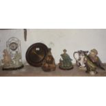 A 19th Century Oak Barometer along with other items.