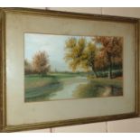 A 19th Oil on Board of a country scene signed A. Jon.
