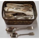 A set of Silver Cutlery from J. Rodgers & Sons, 1845. A Silver Hand Mirror from William Hutton &