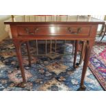 A 19th Century Mahogany Single Drawer Side Table with pad feet. 81 x 51 x 72cm.