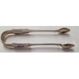 An Irish silver sugar Tongs. M West retailer 1817.