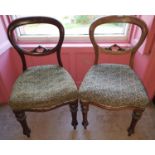 A pair of Victorian Balloon Back Chairs.