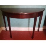 A good pair of Mahogany Half Moon Tables of shallow proportions.