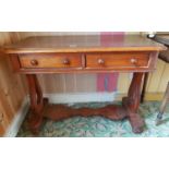 A Victorian Mahogany Twin Drawer Side Table.