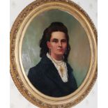 A 19th Century Oil on Canvas of a distinguished lady in a lovely original oval gilt frame.