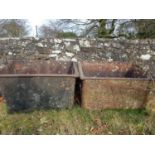 A pair of Cast Iron Buckets with 'Brickhouse Foundry 1901' cast on the side.