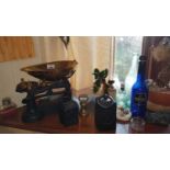 A 19th Century brass and cast iron Scales and weights.