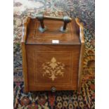 An Edwardian Rosewood Inlaid Coal Scuttle.